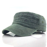 DAIIIBABYYY  - 1Pc Solid Color Men's Army Cap  Adjustable Flat Cap Classical Style Sunscreen Sun Hat Casual Hat