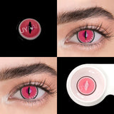 Daiiibabyyy  2Pcs/Pair Color contact lenses Cosplay Anime accessories Lenses anime White lenses Nezuko Pink Lens Halloween Eye Contact