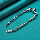 Daiiibabyyy 925 Sterling Silver Smooth Bead Ball Chain Bracelet For Women Fashion Charm Wedding Engagement Jewelry Wholesale