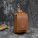 DAIIIBABYYY  -  Casual Genuine Leather Men Waist Bag Fashion Cowhide Small Waist Belt Pack Cigarette Case Phone Pouch Male Summer Bags