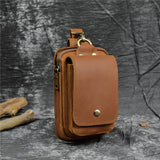 DAIIIBABYYY  -  Casual Genuine Leather Men Waist Bag Fashion Cowhide Small Waist Belt Pack Cigarette Case Phone Pouch Male Summer Bags
