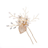 DAIIIBABYYY  - 1pc Bridal Hairpins Wedding Pearl Flower Crystal Bridesmaid Hair Pins metal gift women girl Hairdressing Hair Accessories