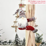 Daiiibabyyy Christmas Curtain Holder Santa Elk Cristmas Ornaments Merry Christmas Decorations For Home Xmas Gifts Noel Navidad 2024 New Year