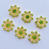 Daiiibabyyy 30/50pcs Shiny 14mm Multicolor snowflake Rhinestone Bezel For Scrapbook Cards Decoration DIY Jewelry Crafts Loose Beads F28
