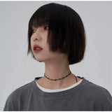 Daiiibabyyy Punk Stainless Steel Cross Choker Necklace for Women Girls Hiphop Gothic Cross Collar Necklace Rock Fashion Jewelry Gifts
