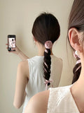 Daiiibabyyy  Girl's New Hair Tie  Sweet Style Rose Sweet Flower One-piece Braided Hair Tool Girl's Hair Band Neck Tie Necklace Hair Accessory