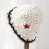 Daiiibabyyy  New Star Colorful Fringe Woolen Hat Women's Autumn and Winter Cute Handmade Plush Hat Knitted Fisherman Bucket Hats
