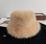 Daiiibabyyy  Winter New Imitation Fox Fur Fur Velvet Ladies Hat Ins Style Korean Fashion Luxury Fisherman Hat Outdoor Shopping Accessories