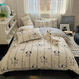 DAIIIBABYYY  -  Instagram Cartoon Cute Pure Cotton Four Piece Set, All Cotton Bed, Nantong Home Textile Quilt Cover, Student Three Piece Set,