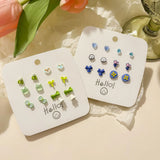 DAIIIBABYYY  -  Hot Selling Cute Flower Heart Cartoon Animal Stud Earrings Set for Women Korean Fashion Sweet Pink Peach Earring Jewelry