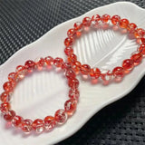 DAIIIBABYYY  -  10MM Natural Red Phoenix Feather Quartz Bracelet Reiki Gemstone Fashion Jewelry Halloween Fengshui Women Healing Gift 1pcs