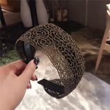 DAIIIBABYYY  -  Fashion Women Lace Hairbands Wide Hair Hoop No-slip Lady Flower Hollow Headbands with Teeth Elegant Female Hair Accessories