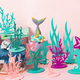 Daiiibabyyy Mermaid Tail Tableware Cake stand Little Mermaid Birthday Party Decoration Kids Girl Under the Sea Party Supplies Baby Shower