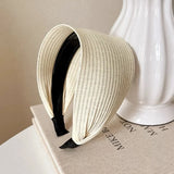 DAIIIBABYYY  -  New Soft Wide Knitting Cotton Hairbands for Women Girls Korean Neutral Solid Turban with Teeth Head Band Headwear Accessories