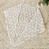 Daiiibabyyy  Knitted Hollow Out Triangle Hair Scarf Headband Women Girls Knitted Flower Headbands Summer Travel Literary Photo Headwear