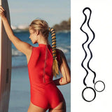 Daiiibabyyy  1pc Elastic sports ponytail anchor braid fried dough twisted hair rope sports headband, windproof and suitable for outdoor sport