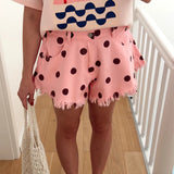 Daiiibabyyy  Summer Casual Street versatile Trousers Print Elegant Pocket Tassel Edges Women Pant Fashion Hight Waist Button Denim Short Pant