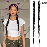Daiiibabyyy  70cm Twist Braid Ponytail High Elastic Wig Women Hair Side Natural Wig Dreadlocks Black Hous Tail Hairpiece Hair Accessories