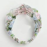 Daiiibabyyy  Women Wide-Brimmed Face Wash Embroidery Floral Lace Turban Headband Headdress Hair Accessories Hair Band