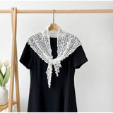 Daiiibabyyy  Floral Lace Bandana for Women Beach Party Formal Scarf Headscarf Boho Summer Outfits Multi-purpose Hair Accessories for Daily