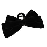 DAIIIBABYYY  -  Classic black silk Vintage velvet bow Grab Clip Soft texture shark clip new Hair curling clip Hair Claws  Headwear