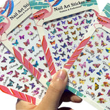 Daiiibabyyy 4PCS/Lot Pink Bule Butterfly Nail Stickers 3D Adhesive Transfer DIY Nail Art Decoration Manicure Salon Acrylic Tips Tool WG4365