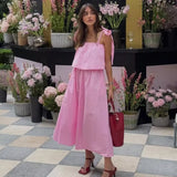 Daiiibabyyy  Summer New Dress Women's Fashion Slim Tube Top Elegant Young Women's Sling Long Dress Street Chic Holiday Summer Dresses