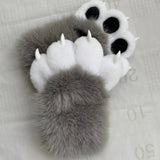 Daiiibabyyy  New Kawaii Animal Paw Gloves, Plush Cosplay Claw Mittens with Movable Nails for Anime Costume Party