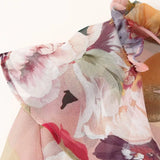 Daiiibabyyy  Ruffles V neck Floral Print Chiffon Full Sleeve Dress Woman Ball Tassel Lacing up Bow Waist Mini Summer Dresses Femme Robe