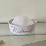 Daiiibabyyy  New Niche Y2K Diamond-encrusted Alphabet Sailor Hat Women's Fashion Spring and Summer Temperament Flipped Brim Dome Beret