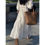 DAIIIBABYYY  -  Bohemian Skirt Early Autumn New French Sweet and Gentle Long First Love Stunning Lace Dress for Women