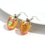 Daiiibabyyy  Boho Acrylic Colorful Transparent Strawberry Dangle Earrings for Women Fashion Resin Shiny Fruit Pendant Earring Lovely Jewelry