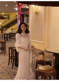 Daiiibabyyy  Autumn Winter Elegant Knitted Evening Party Dress Women Patchwork Vintage Casual Midi Dress Female Korean Style Clothing