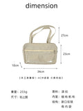 Daiiibabyyy  Ladies' Shoulder Bags Simple Solid Color Versatile Japanese Anime Kpop Tote Bag Large Capacity Luxury Brand New Handbag For Girl