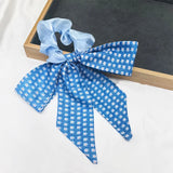 DAIIIBABYYY  -  Printed Bow Hair Rope Elegant Ribbon Ponytail Hair Band For Women Sweet Rubber Band Hair Ring Fashion Headdress Hair Accessories