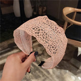 DAIIIBABYYY  -  Fashion Women Lace Hairbands Wide Hair Hoop No-slip Lady Flower Hollow Headbands with Teeth Elegant Female Hair Accessories