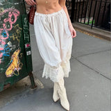Daiiibabyyy  French Vintage Lace Lantern Pants Women Elastic Waist Loose Casual Streetwear Y2K Hot Girl Trendy All-match Long Trousers