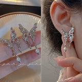 Daiiibabyyy  Y2K Heart Planet Drop Earrings for Women Harajuku Fashion Punk Girl Crystal Stars Earring 2025 Korean Trendy Party Jewelry Gifts