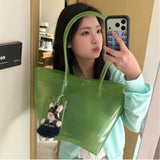 Daiiibabyyy  Summer Waterproof Pvc Transparent Tote Bag with Small Purse Women Jelly Shoulder Bag Beach Vacation Daily Travel Casual Shopper