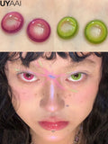 Daiiibabyyy  1 Pair Cosmetic Color Lens Korea Cosplay Big Eyes Contact Lens Diameter Large Pink Lens