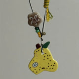 Daiiibabyyy  Cute cartoon fruit rope hand woven necklace for girls' birthday gift adjustable