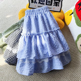 Daiiibabyyy  Plaid Short New Thin Skirt Stretch Waist Ball Gown Fresh Cake Mujer Faldas Slim Personalized Streetwear Fashion Skirts