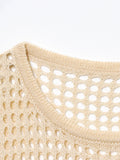 Daiiibabyyy  Hollow Out Crochet Sleeveless Vest Women Sexy O-neck See Through 3D Flower Knitted Tops Charming Transparent Ladies Knitwear New