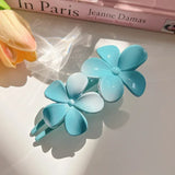 DAIIIBABYYY  -  Gradient Double Flower Duckbill Clip Acrylic Large Flower Hair Grab Clip Girls Korean Sweet Ponytail Hairpin Elegant Headwear