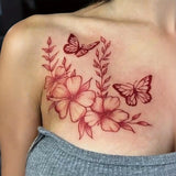 Daiiibabyyy  1 Sheet Butterfly Flower Temporary Tattoo Stickers, Waterproof Fake Tattoos Last for 2-5 Days
