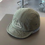 DAIIIBABYYY  -  New Short Brim Baseball Cap For Men Women Soft Brim Sunscreen Outdoor Peaked Hat Unisex Letters Embroidery Adjustable Visors Hat