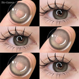 Colored Contact Lenses with 1 Pair Degree 0~-6.00 Natural Brown Lenses 1 Year K4 Blue Lens Korean Fashion Lenses