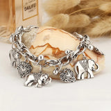 Daiiibabyyy Vintage Silver Color Anklets for Women Elephant Pendant Charms Feet Chain Beach Summer Foot Ankle Bracelet Wholesale Jewelry