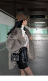 Daiiibabyyy  Irregular Pleated Skirt for Women High Waisted Black Miniskirt Elegant Hip Hugging Skirt