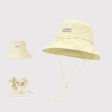 DAIIIBABYYY  -  Foldable Wide Brim Fisherman Hat with Drawstring Bag Convertible Sunshade Outdoor Fishing Cap Summer Multi-Functional Protection